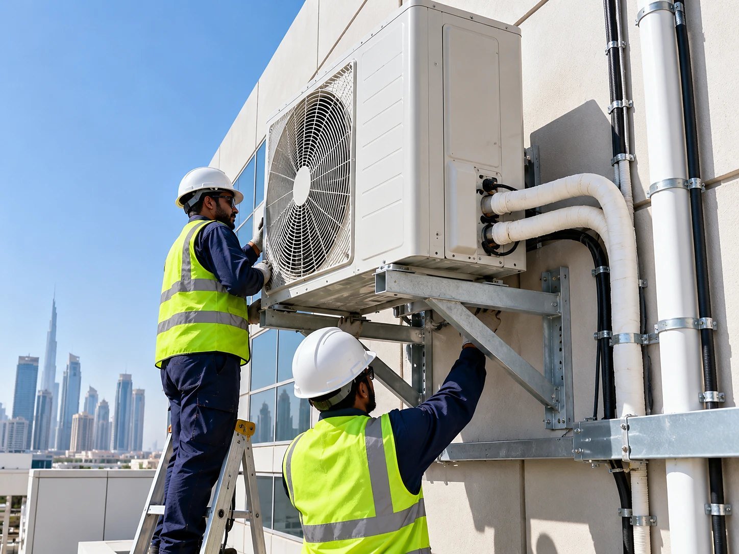 Commercial AC outdoor unit installation