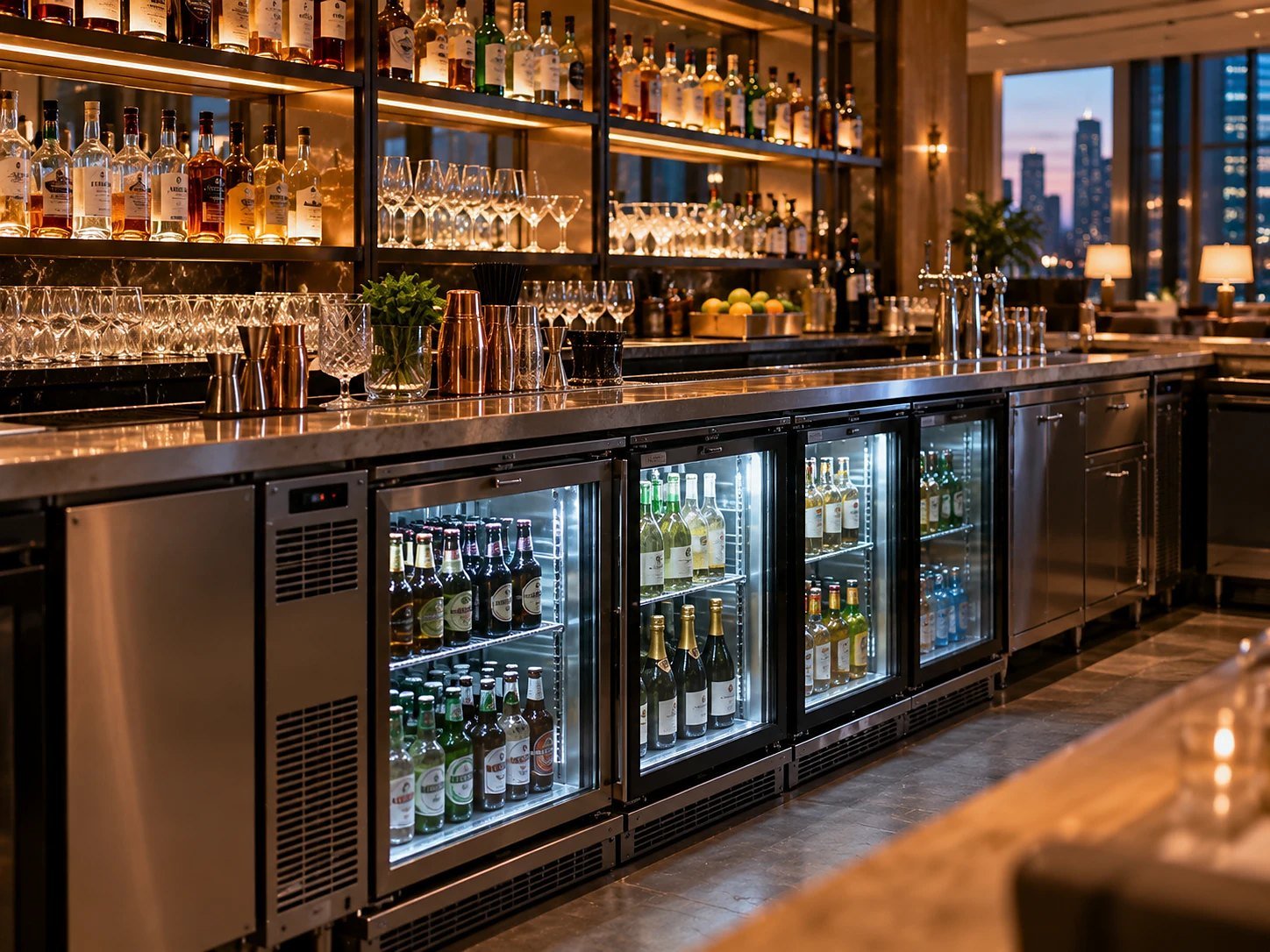 Hotel bar bottle coolers in Dubai